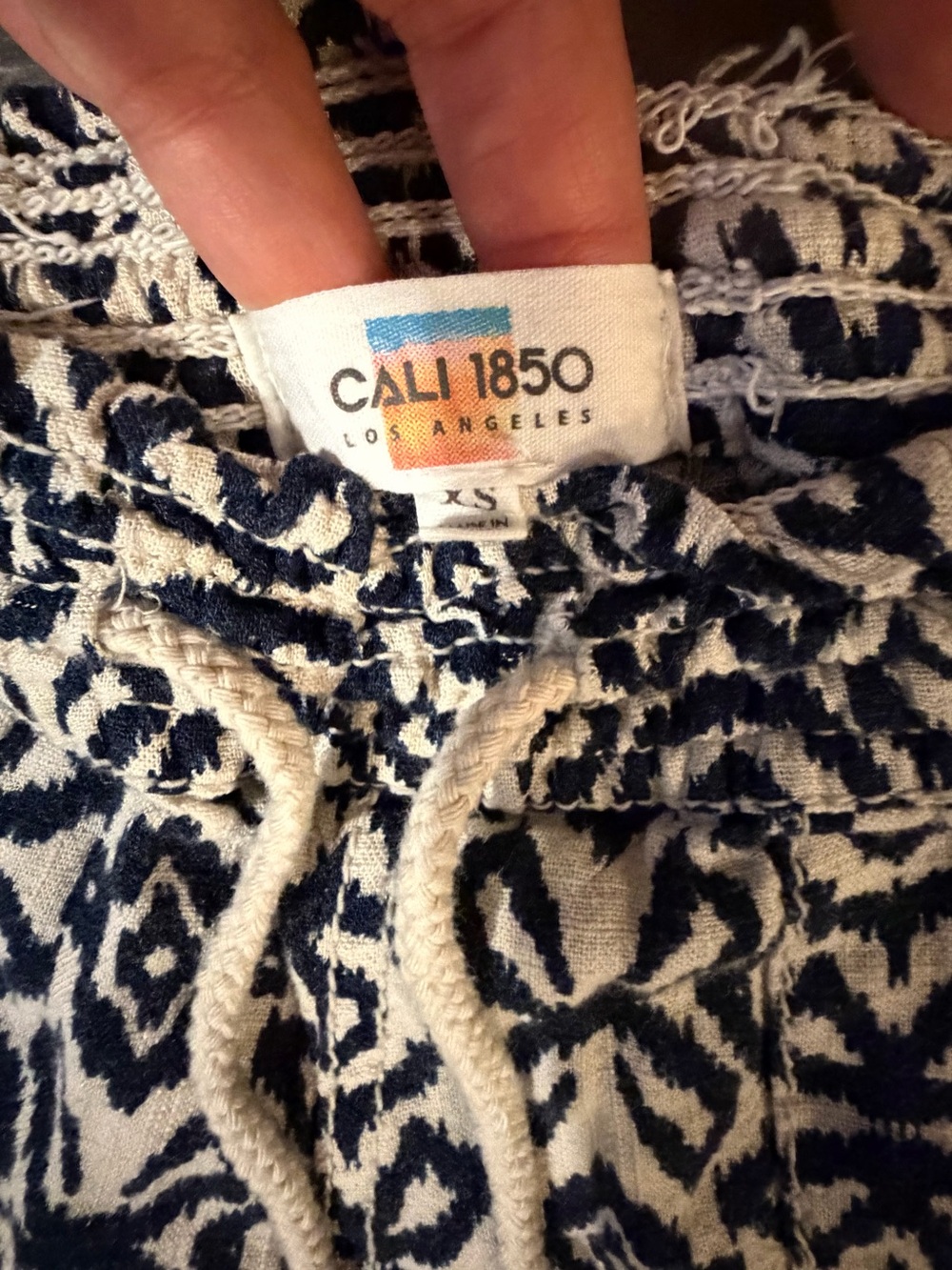 Cali1850 Smocked Waist Linen Blend Wide Leg Boho Pants - XS - Picture 4 of 5